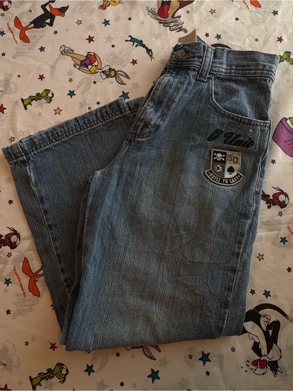 Kids' Blue Denim Jeans with Embroidered G-Unit